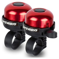 Pair of Lycaon Aluminium Small/Mini Bicycle Bike Bells Red