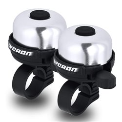 Pair of Lycaon Aluminium Small/Mini Bicycle Bike Bells Silver