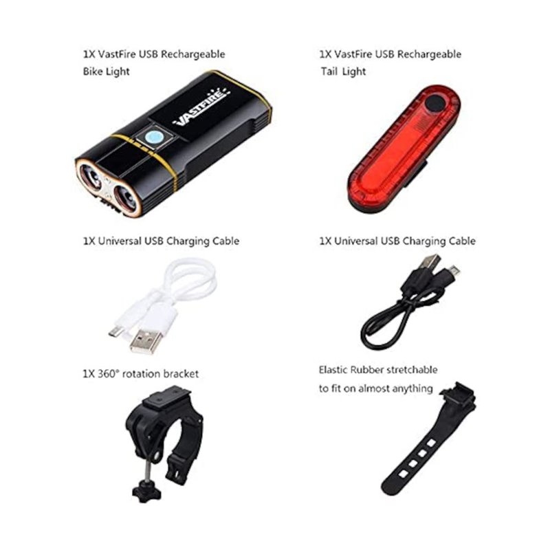 Vastfire 1000 lumen Bike Light Set USB Rechargeable
