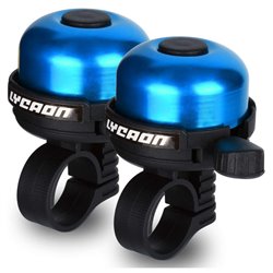 Pair of Lycaon Aluminium Small/Mini Bicycle Bike Bells Blue