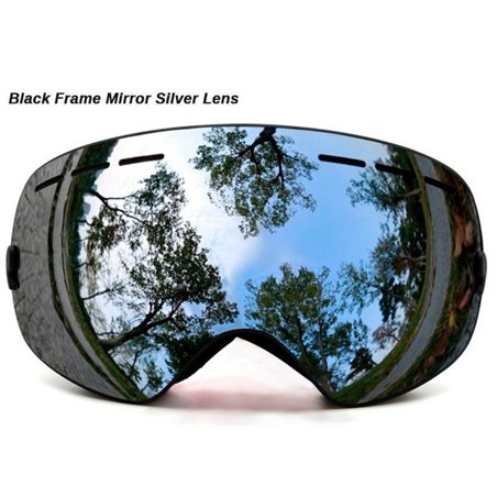 Max Juli Ski Goggles Snowboard Anti Fog Uv Protection - Black Mirror Silver