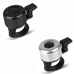 Pair of Aluminium Small/Mini Bicycle Bike Bells Silver + Black