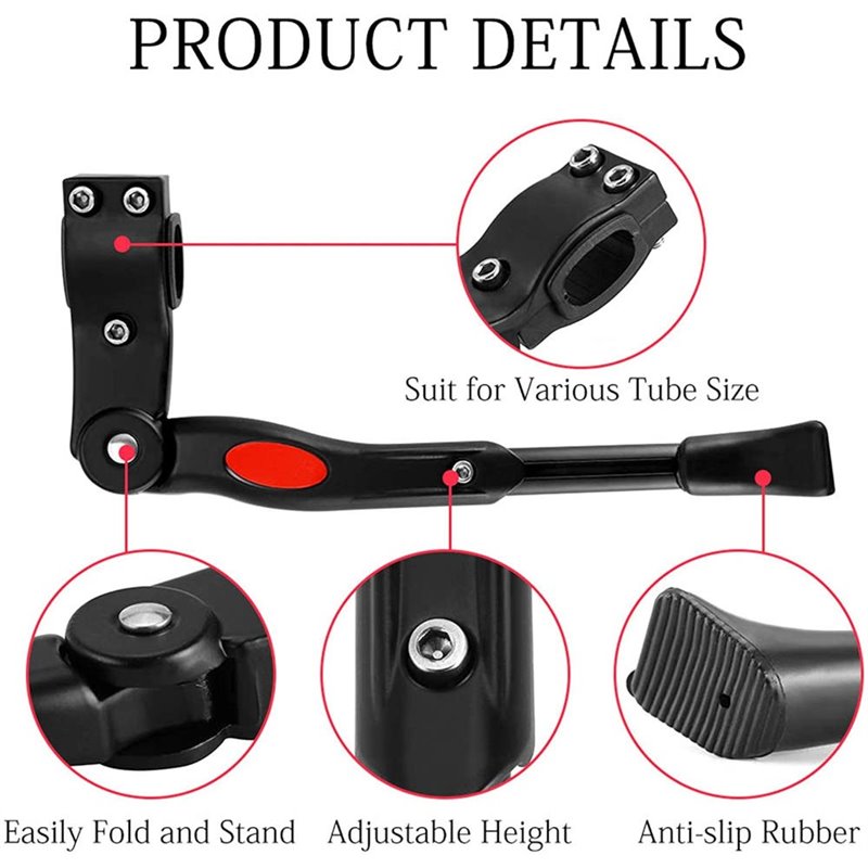 Adjustable Bicycle Bike Kickstand / Prop Stand  Black
