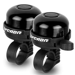 Pair of Lycaon Aluminium Small/Mini Bicycle Bike Bells Black