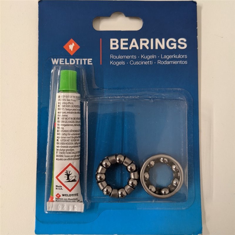 Weldtite 1/4in ball bearing cages with lithium grease for Rear Hubs