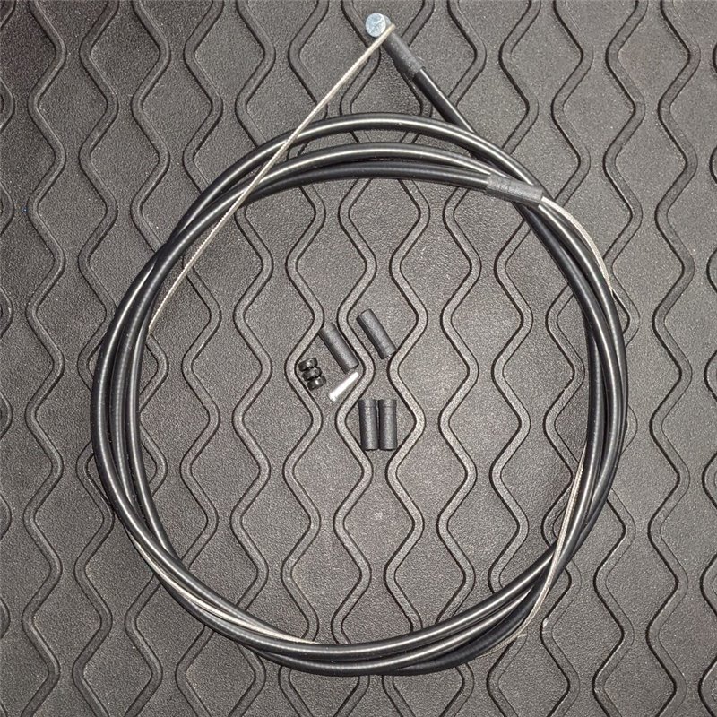 Front or Rear Brake Cable Kit Stainless Inner Black Outer Barrel End