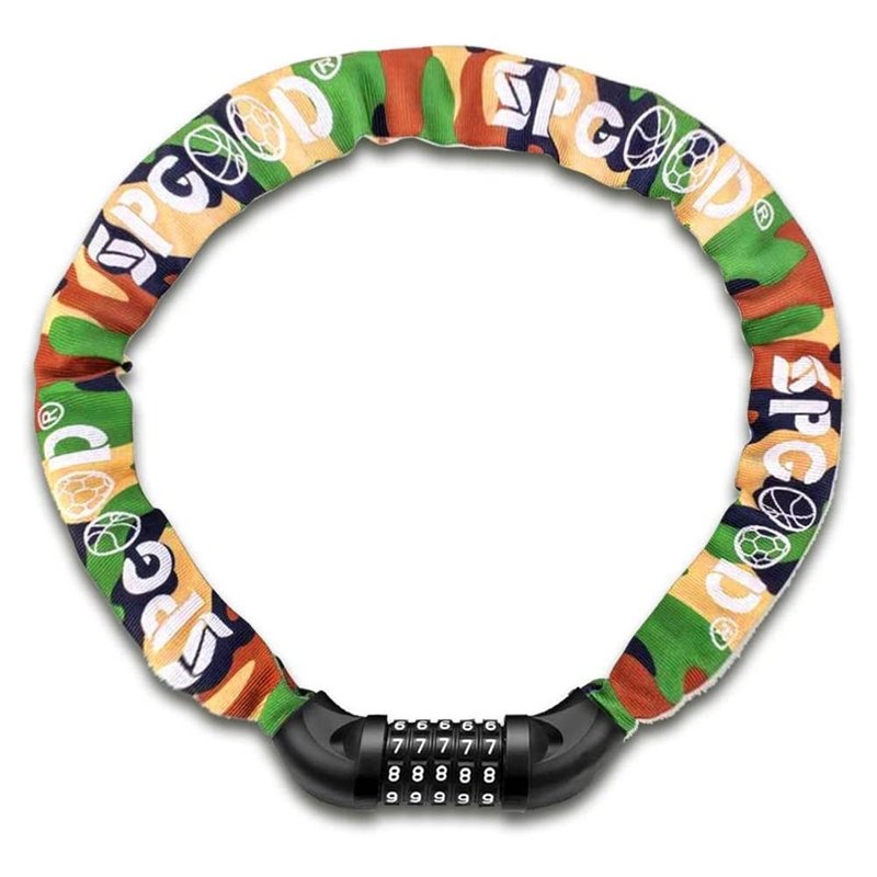 SPGOOD Heavy Duty Chain Combi Bicycle Lock Bicycle Camo