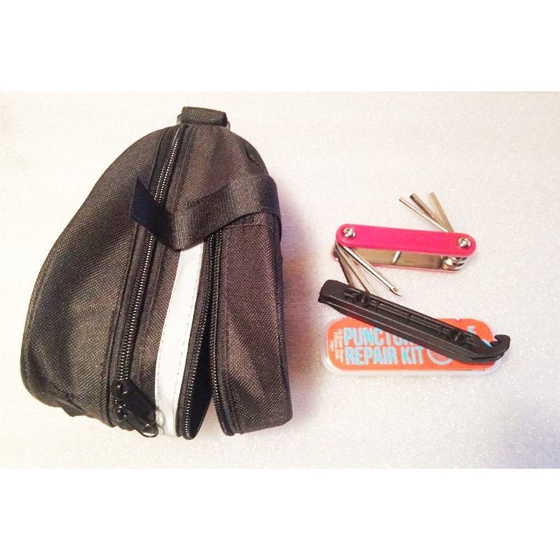 Wedge Saddle Bag + Repair Essential Tools - Multi-tool/Levers/Puncture Kit 0.4L