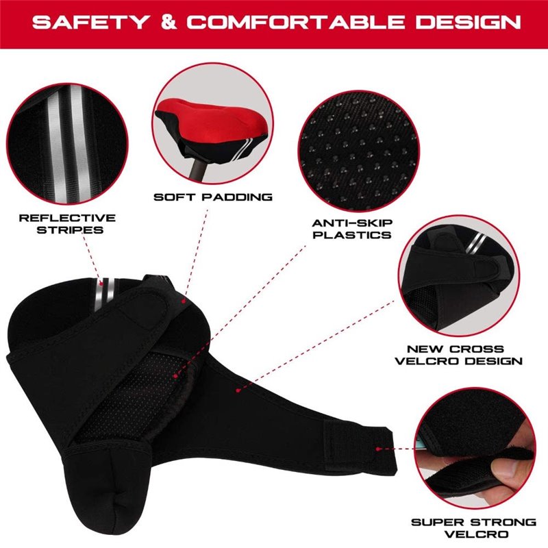 Envahi Bicycle/Bike Padded Seat Cover Black