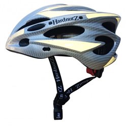 Hardnutz HN-103 Hi Vis Silver Carbon Road Helmet 54-61cm