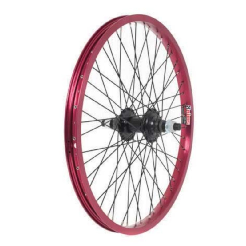 Raleigh Anodised 20 inch Bmx Wheel 14mm Axle 9 Tooth Driver Rear - Red