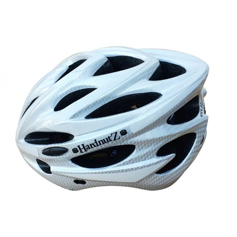Hardnutz HN-103 Hi Vis Silver Carbon Road Helmet 54-61cm