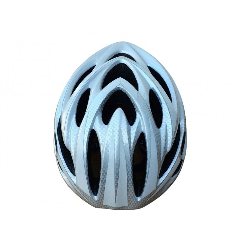 Hardnutz HN-103 Hi Vis Silver Carbon Road Helmet 54-61cm
