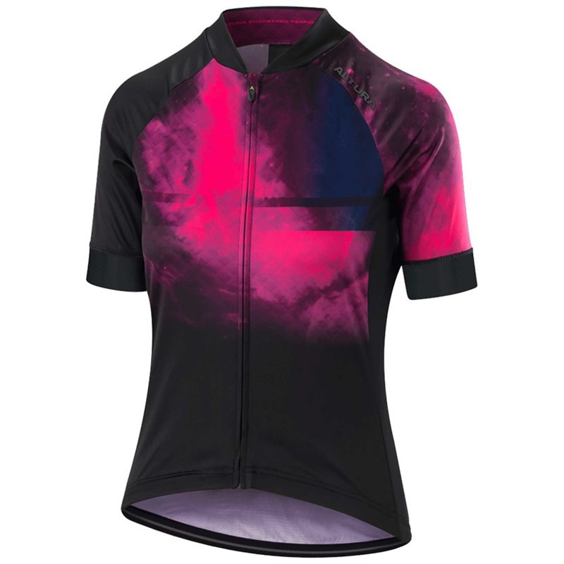 Altura Womens Icon Nebular Short Sleeve Jersey Size 16 Purple/Hi-Viz Pink
