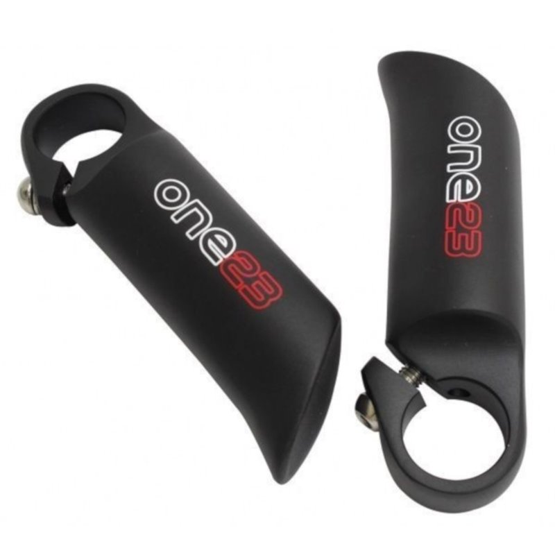 Pair of ONE23 Alloy Handlebar Bar Ends - Black