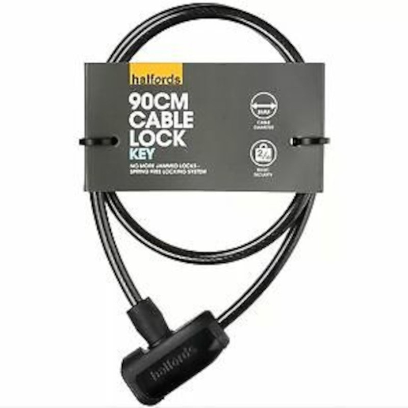 Halfords 90cm x 8mm Cable Lock with Key