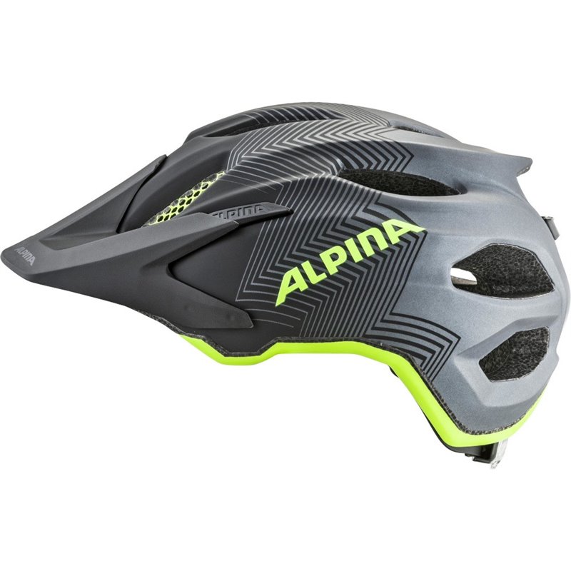 Alpina Carapax Jr. Bike Helmet Black-Neon Yellow Junior 51-58cm