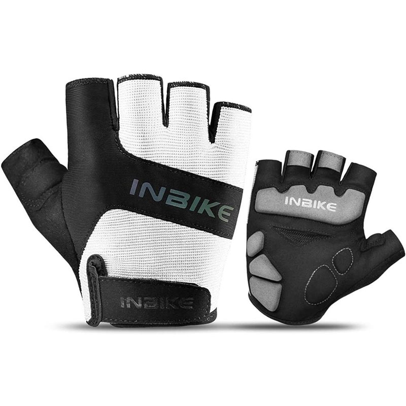 Inbike Half Finger Cycling Gloves Black/White XL