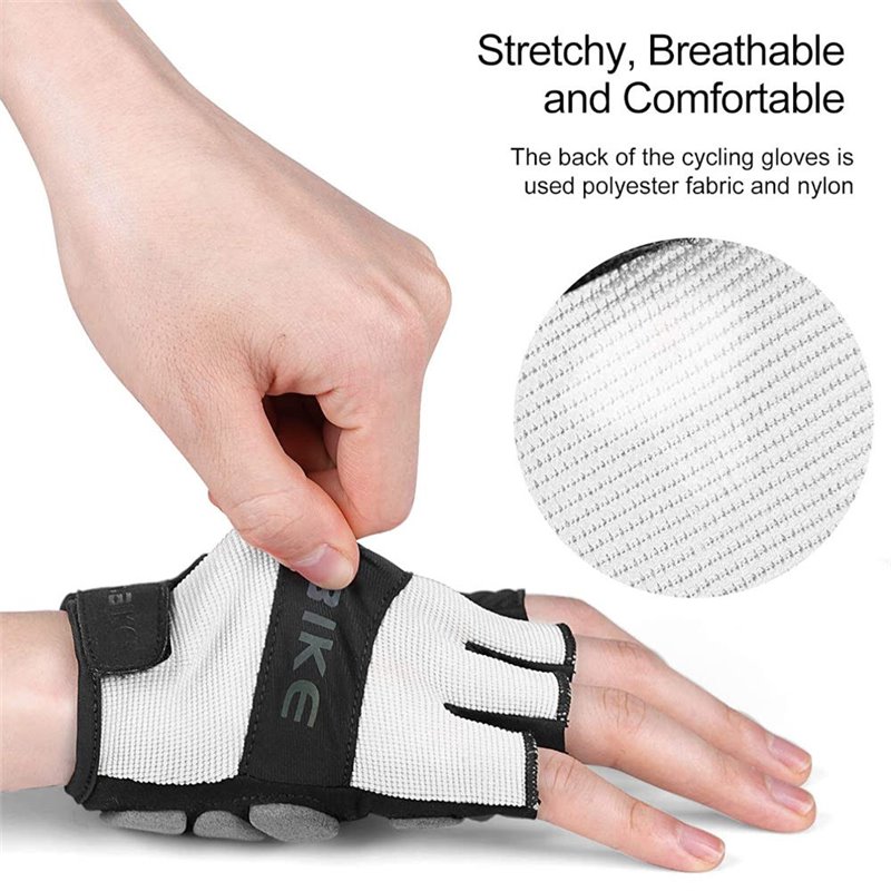 Inbike Half Finger Cycling Gloves Black/White XL