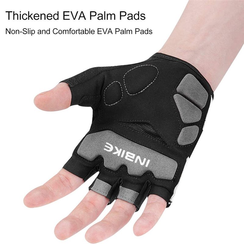 Inbike Half Finger Cycling Gloves Black/White XL