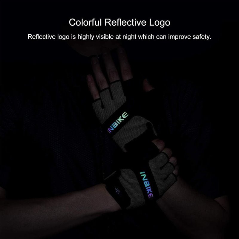 Inbike Half Finger Cycling Gloves Black/White XL