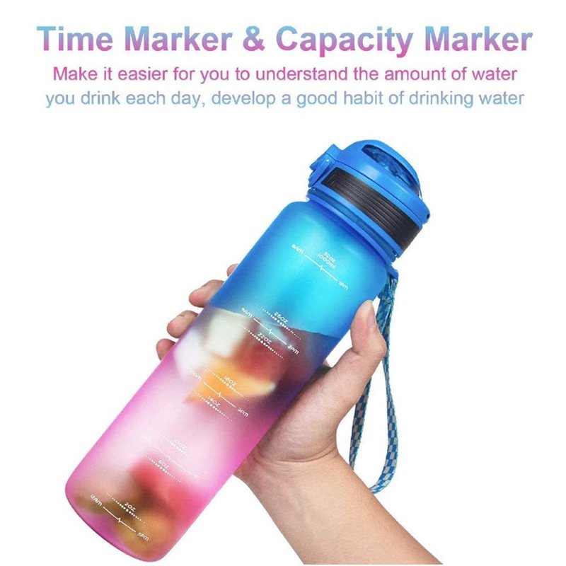 Devico Pro Cycler Sports 32oz Water Bottle BPA Free Flip Lid Frosted Tritan Plastic